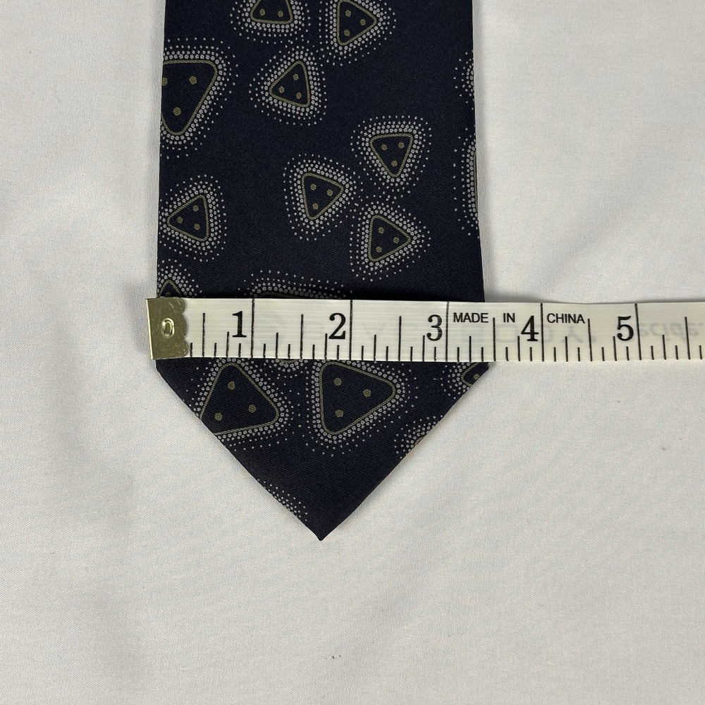 Giorgio Armani Cravatte Silk Tie Black Silver Geometric Made In Italy 3.5" W - Picture 8 of 9